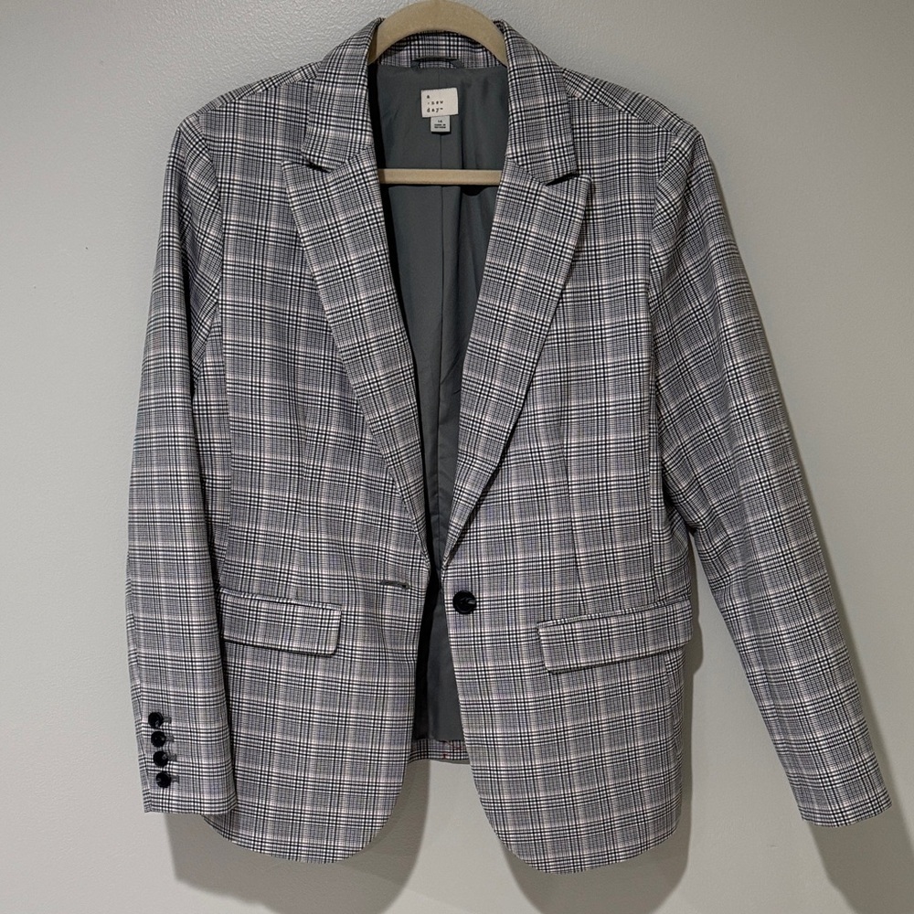 a new day Gray Plaid Blazer - Picture 7 of 8